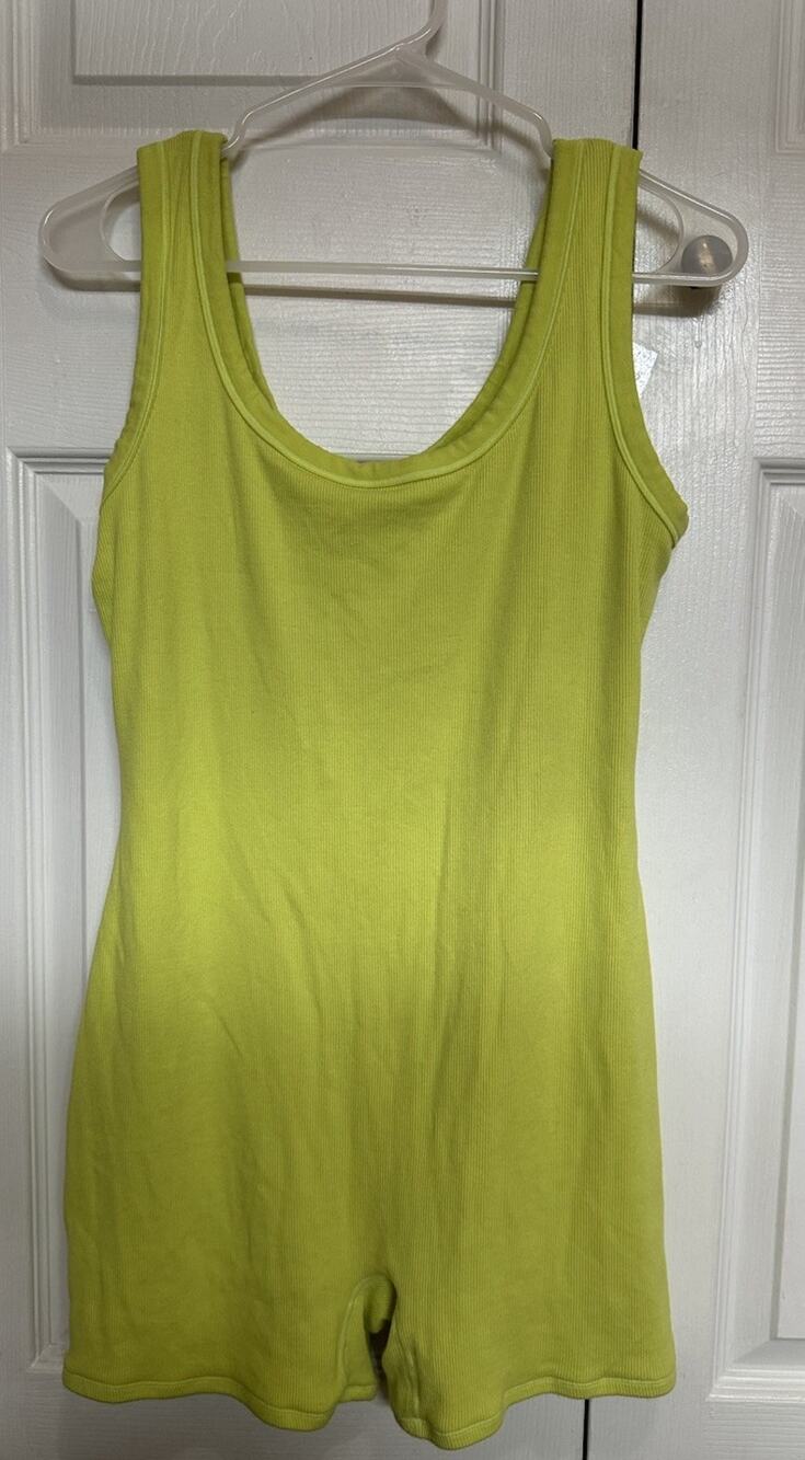 SKIMS Women’s Size 3X one Size Daffodil Cotton Rib Bodysuit Neon